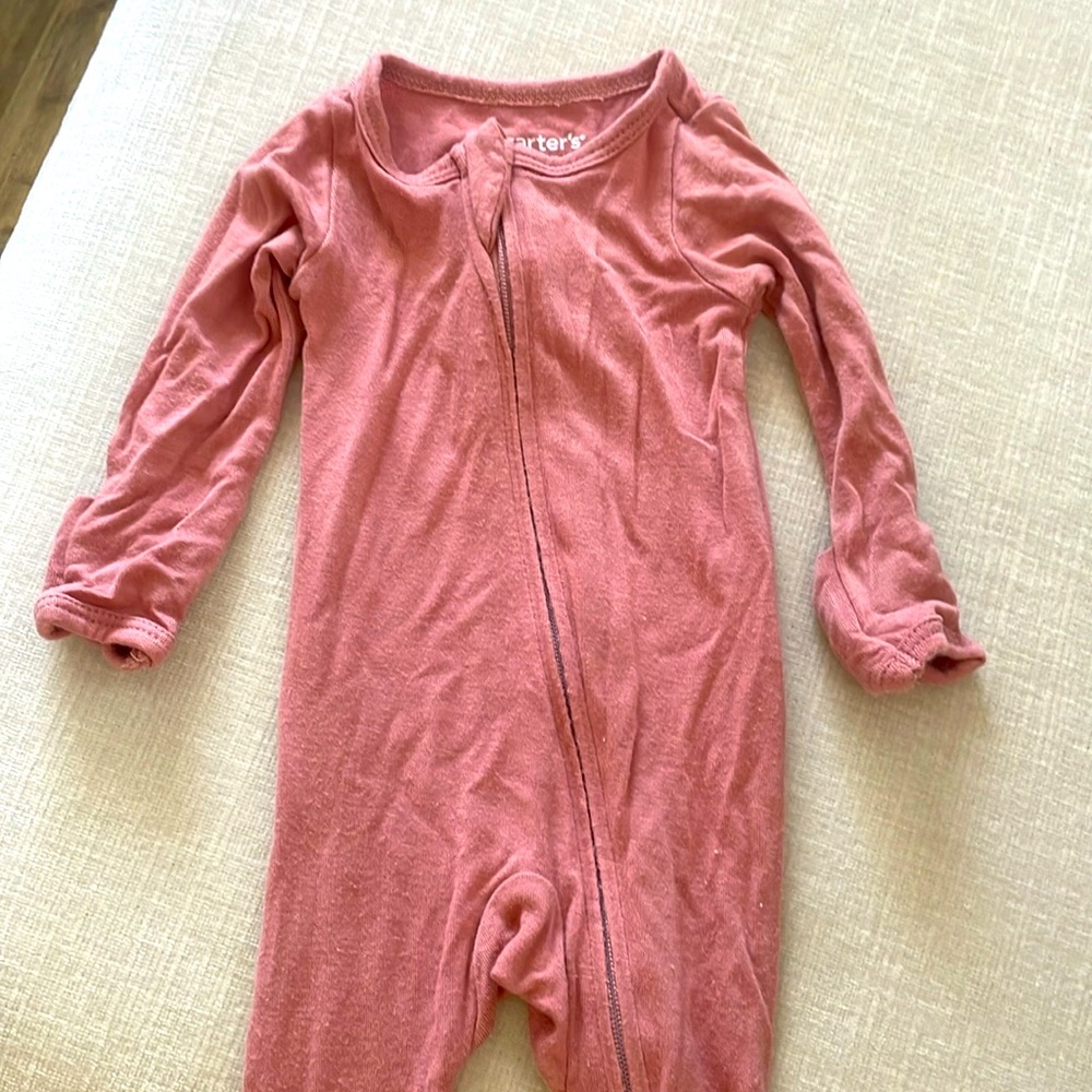 Pink 2 way zipper onesie